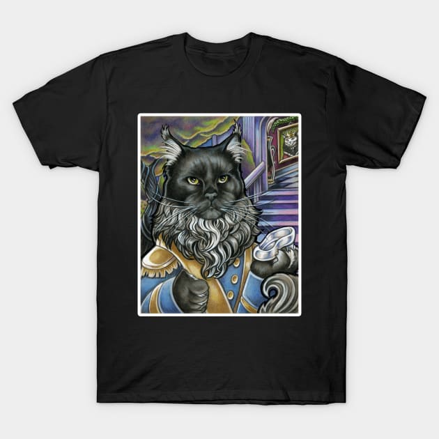 Cat Prince Charming - White Outlined Version T-Shirt by Nat Ewert Art